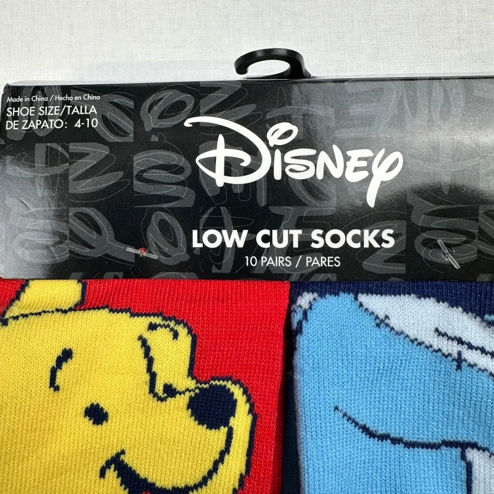 Disney Winnie‎ the Pooh 10 Pair Low Cut Socks Youth 4-10 Unisex